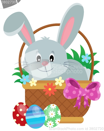 Image of Easter basket with bunny theme 1