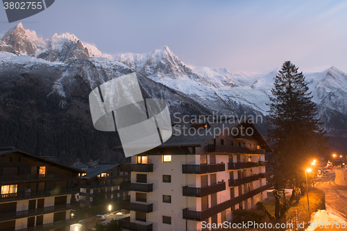 Image of night scene of mountain landscape