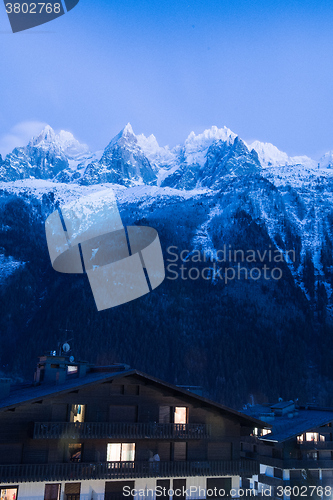 Image of night scene of mountain landscape