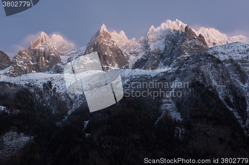 Image of night scene of mountain landscape