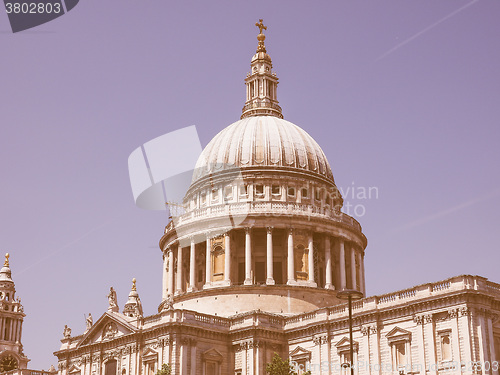 Image of Retro looking St Paul Cathedral in London