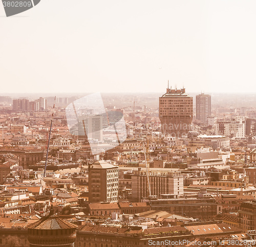 Image of Milan aerial view vintage