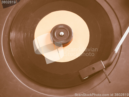 Image of  Vinyl record on turntable vintage
