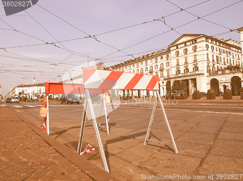 Image of  Roadworks sign vintage