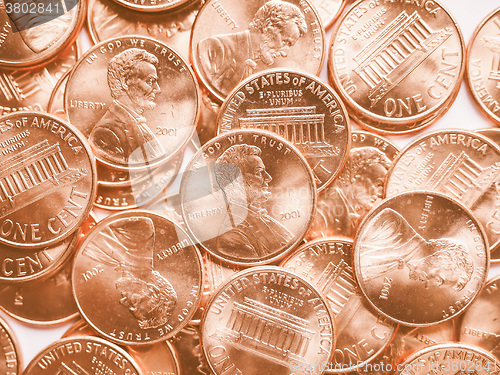 Image of  Dollar coins background vintage