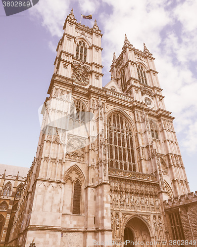 Image of Retro looking Westminster Abbey in London