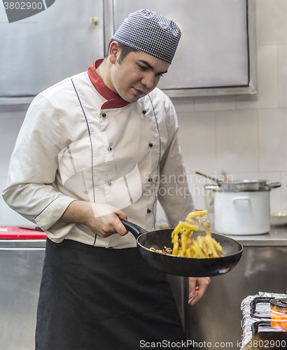 Image of Chef Cooking Pasta