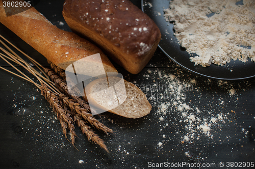 Image of Bread composition with wheats