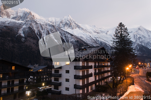 Image of night scene of mountain landscape