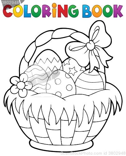 Image of Coloring book Easter basket theme 1