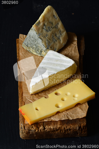 Image of Different kinds of cheeses