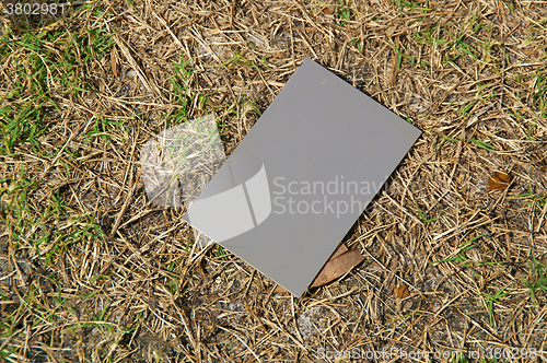 Image of photography grey card in sunshine