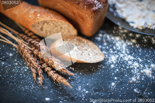 Image of Bread composition with wheats