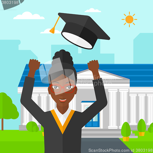 Image of Graduate throwing up his hat.