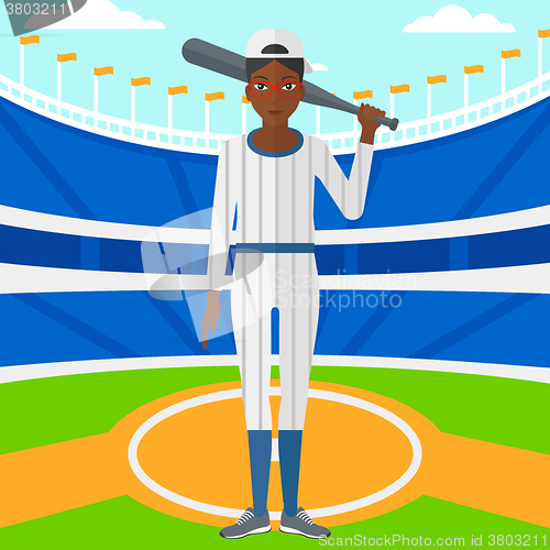 Image of Baseball player with bat.