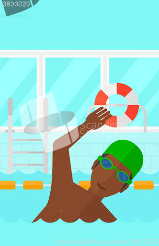 Image of Swimmer training in pool.