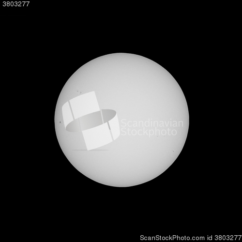 Image of Sun with sunspots seen with telescope