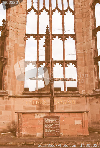 Image of Coventry Cathedral ruins vintage