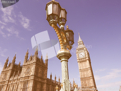 Image of Retro looking Houses of Parliament in London