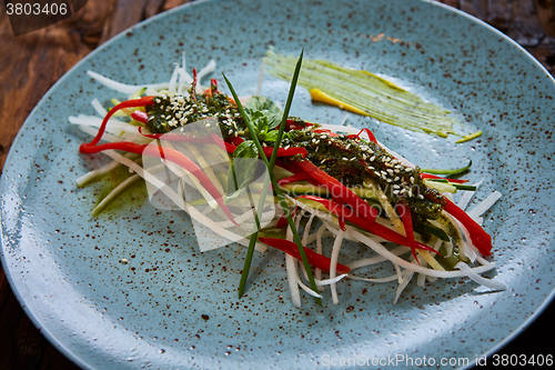 Image of Healthy organic salad  with vegetables assorted. 