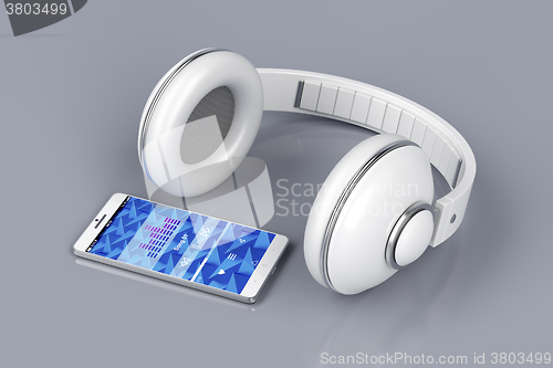 Image of Smartphone and wireless headphones