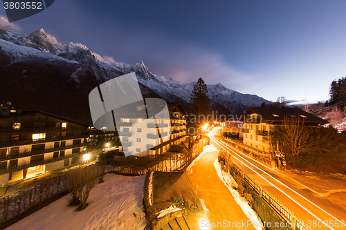 Image of night scene of mountain landscape