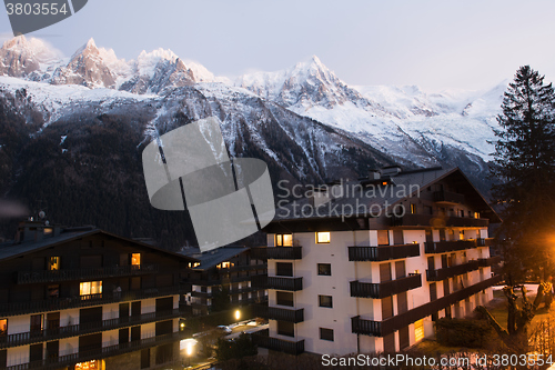 Image of night scene of mountain landscape