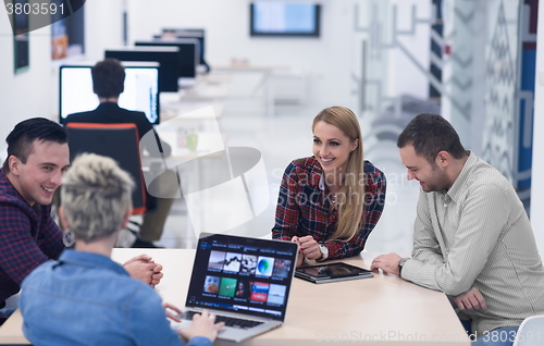 Image of startup business team on meeting at modern office