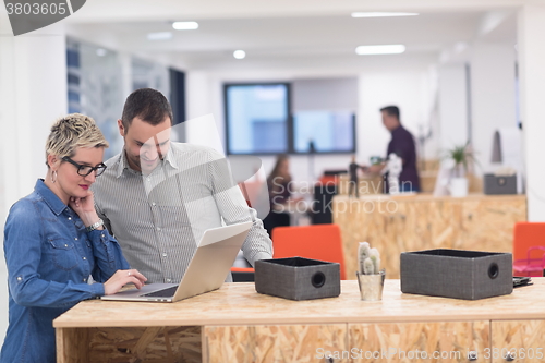 Image of startup business team on meeting at modern office