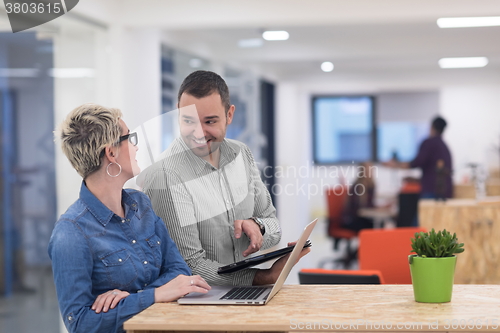 Image of startup business team on meeting at modern office