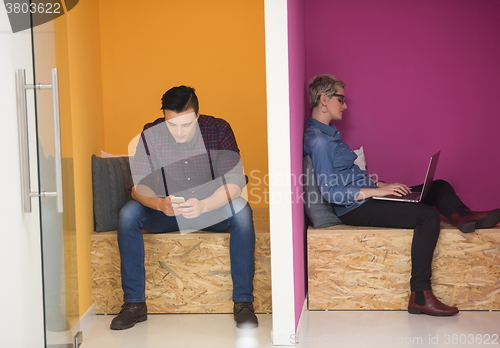 Image of group of business people in creative working  space