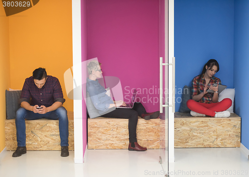 Image of group of business people in creative working  space