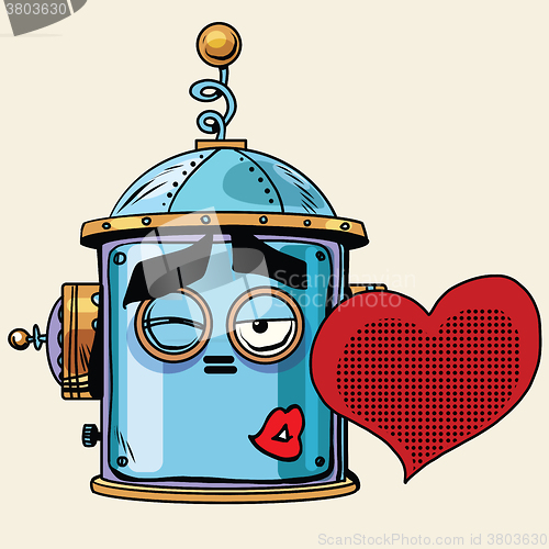 Image of emoticon love kiss emoji robot head smiley emotion