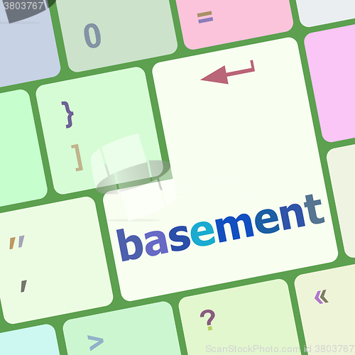 Image of basement message on enter key of keyboard vector illustration