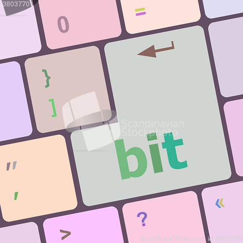 Image of bit enter button on computer pc keyboard key vector illustration