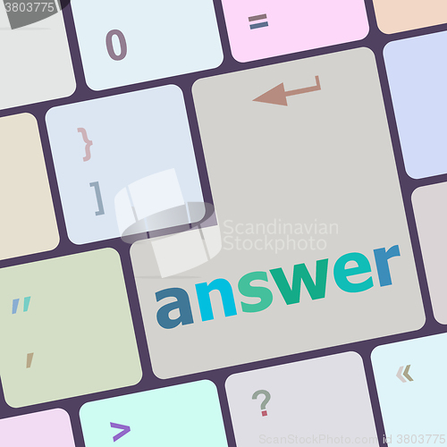Image of Answer button on the computer keyboard key vector illustration