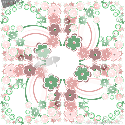 Image of Abstract flower seamless pattern background vector background