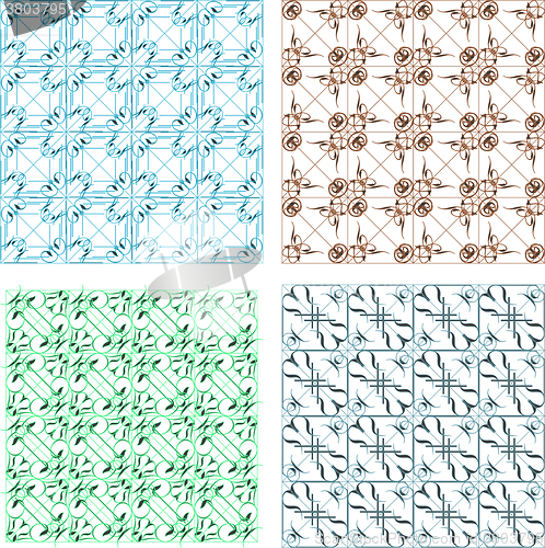 Image of Elegant seamless pattern set, pattern fills, background, surface textures vector background