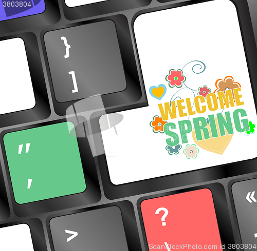 Image of Welcome Spring Holiday Card. Welcome Spring Vector. Welcome Spring background. Spring Holiday Graphic. Welcome Spring Art. Spring Holiday Drawing