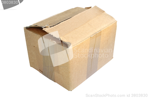 Image of old used isolated carton box