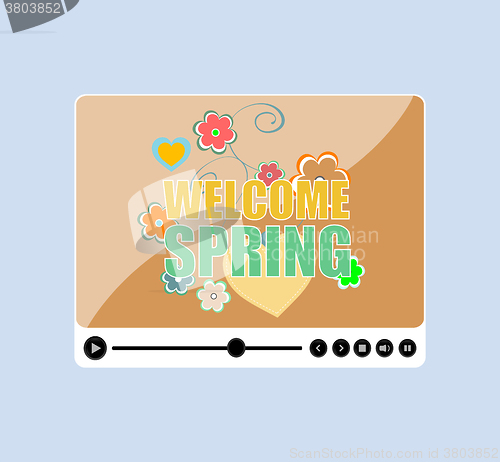 Image of Welcome Spring Holiday Card. Welcome Spring Vector. Welcome Spring background. Spring Holiday Graphic. Welcome Spring Art. Spring Holiday Drawing