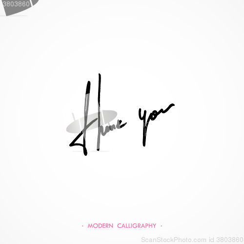 Image of Thank You calligraphy. Vector illustration.