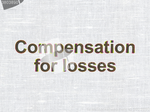 Image of Banking concept: Compensation For losses on fabric texture background
