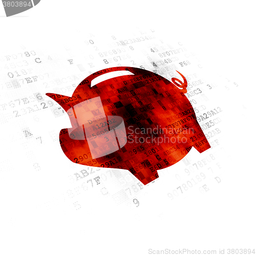 Image of Currency concept: Money Box on Digital background