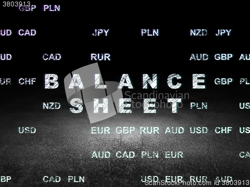 Image of Banking concept: Balance Sheet in grunge dark room