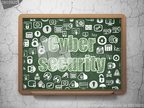Image of Privacy concept: Cyber Security on School Board background