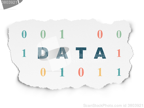 Image of Information concept: Data on Torn Paper background