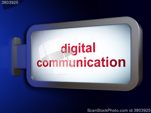 Image of Information concept: Digital Communication on billboard background