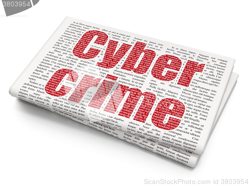 Image of Safety concept: Cyber Crime on Newspaper background