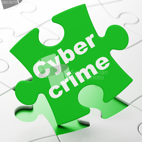 Image of Privacy concept: Cyber Crime on puzzle background